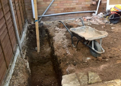Footings being dug out by MB Digger Hire Worcester