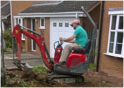 Mini Digger for minor landscaping projects.